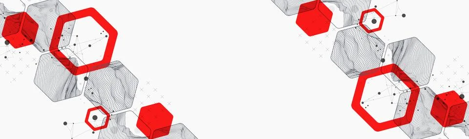 Modern science or technology abstract background using hexagonal shapes. Wire 스톡 일러스트