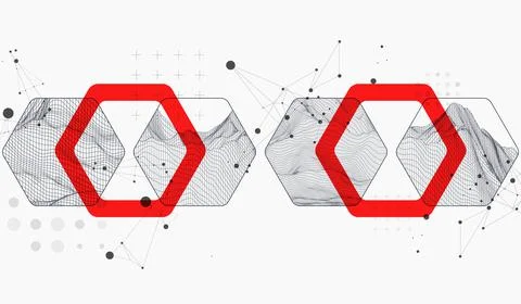Modern science or technology abstract background using hexagonal shapes. Wire イラスト素材