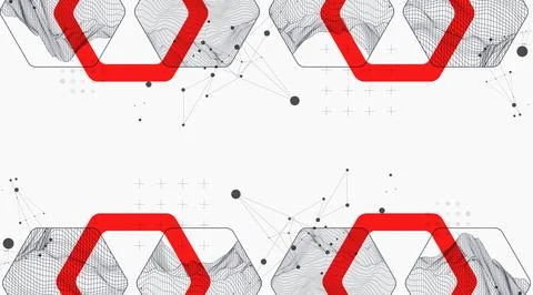 Modern science or technology abstract background using hexagonal shapes. Wire Stockillustratie