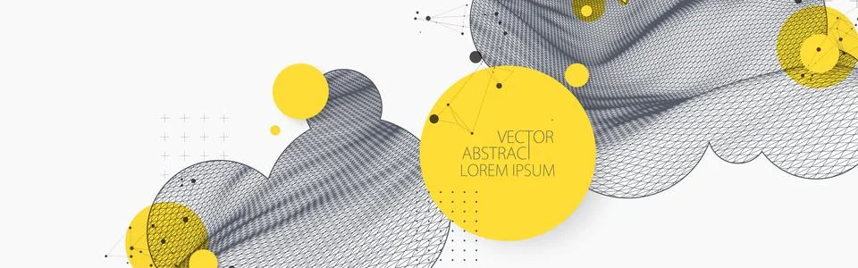 Modern science or technology abstract background. Wireframe spot surface illu Stock Illustration