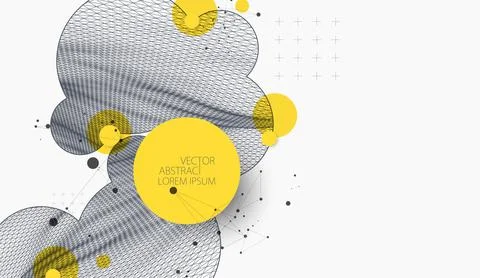 Modern science or technology abstract background. Wireframe spot surface illu Stock Illustration
