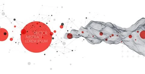 Modern science or technology abstract background. Cyberspace surface illustra Stock Illustration
