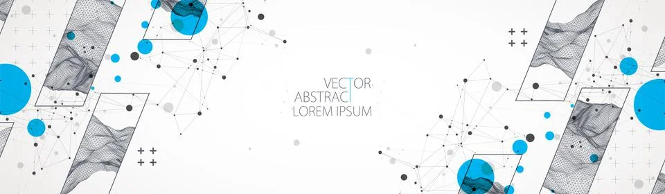 Modern science or technology elements in square. Trendy abstract background.  스톡 일러스트