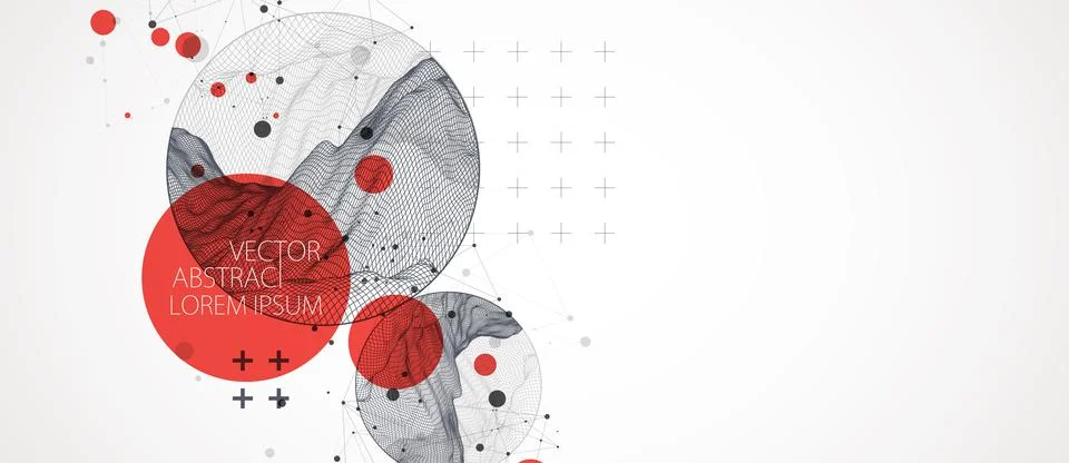 Modern science or technology elements. Trendy abstract background. Cyberspace Stock Illustration