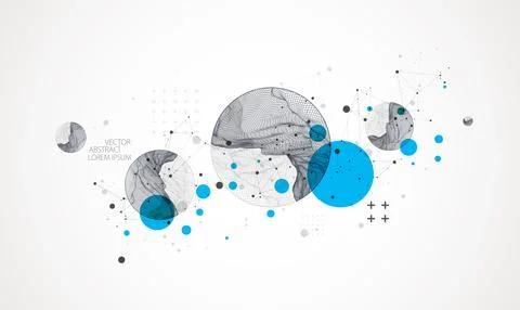 Modern science or technology elements. Trendy abstract background. Cyberspace Stockillustratie
