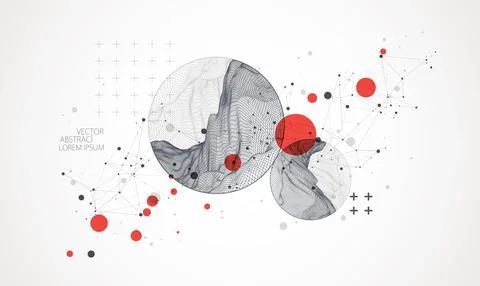 Modern science or technology elements. Trendy abstract background. Cyberspace Stock Illustration