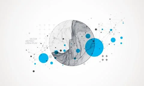 Modern science or technology elements. Trendy abstract background. Cyberspace 스톡 일러스트