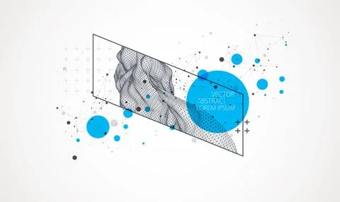 Modern science or technology elements in square. Trendy abstract background.  스톡 일러스트
