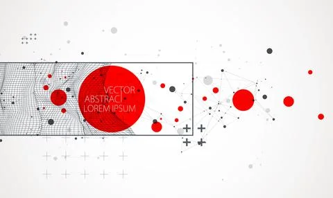 Modern science or technology elements in square. Trendy abstract background.  Stock Illustration