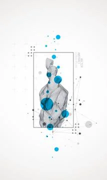 Modern science or technology elements in square. Trendy abstract background.  イラスト素材