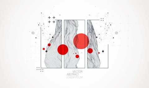 Modern science or technology elements in square. Trendy abstract background.  스톡 일러스트