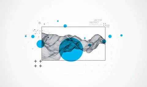 Modern science or technology elements in square. Trendy abstract background.  Stock Illustration