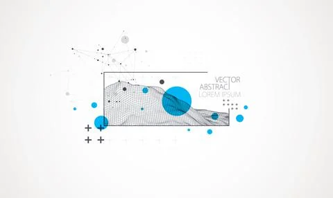 Modern science or technology elements in square. Trendy abstract background.  Stock Illustration