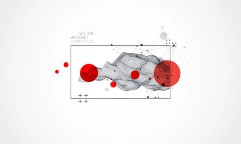 Modern science or technology elements in square. Trendy abstract background.  Stock Illustration