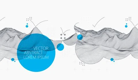 Modern science or technology elements. Trendy abstract background. Cyberspace Stock Illustration