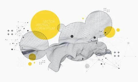 Modern science or technology elements. Trendy abstract background. Cyberspace Stock Illustration
