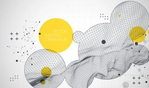 Modern science or technology elements. Trendy abstract background. Cyberspace Stock Illustration