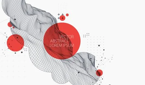 Modern science or technology elements. Trendy abstract background. Cyberspace Stock Illustration