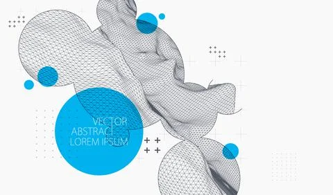 Modern science or technology elements. Trendy abstract background. Cyberspace Stock Illustration