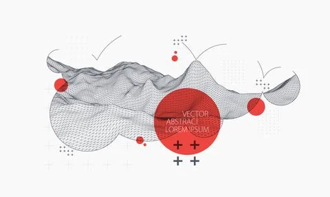 Modern science or technology elements. Trendy abstract background. Cyberspace Stock Illustration
