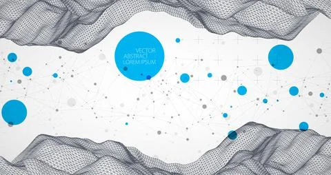 Modern science or technology elements. Trendy abstract background. Cyberspace Stockillustratie