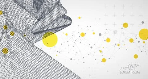 Modern science or technology elements. Trendy abstract background. Cyberspace Illustrazione stock