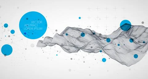 Modern science or technology elements. Trendy abstract background. Cyberspace Stockillustratie