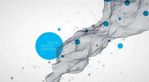 Modern science or technology elements. Trendy abstract background. Cyberspace Stock Illustration