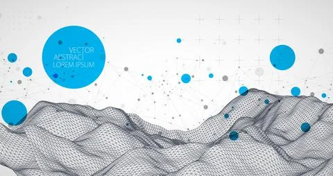 Modern science or technology elements. Trendy abstract background. Cyberspace Stock Illustration