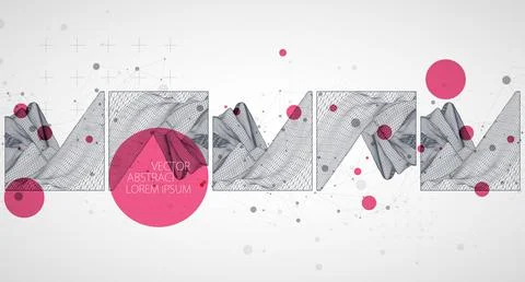 Modern science or technology elements. Trendy abstract background. Cyberspace Stock Illustration