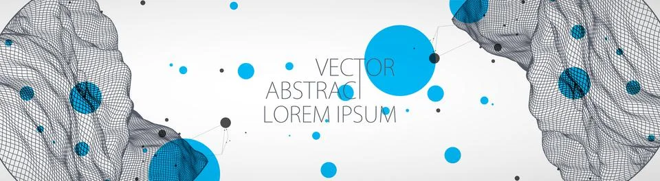 Modern science or technology elements. Trendy abstract background. Cyberspace Stock Illustration