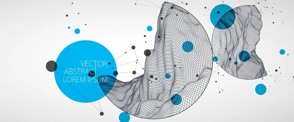 Modern science or technology elements. Trendy abstract background. Cyberspace Stockillustratie