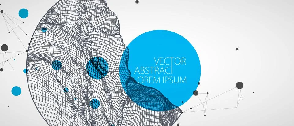 Modern science or technology elements. Trendy abstract background. Cyberspace Stock Illustration