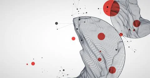 Modern science or technology elements. Trendy abstract background. Cyberspace Stock Illustration