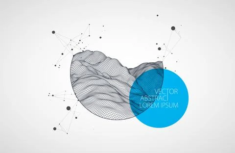 Modern science or technology elements. Trendy abstract background. Cyberspace 库存插图