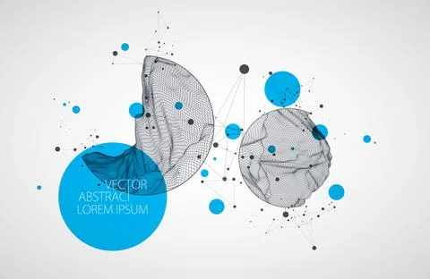 Modern science or technology elements. Trendy abstract background. Cyberspace Stock Illustration