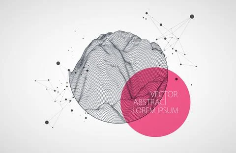 Modern science or technology elements. Trendy abstract background. Cyberspace Stock Illustration