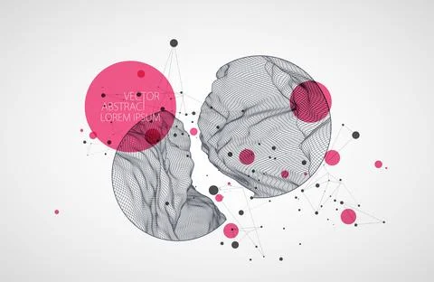 Modern science or technology elements. Trendy abstract background. Cyberspace Stock Illustration