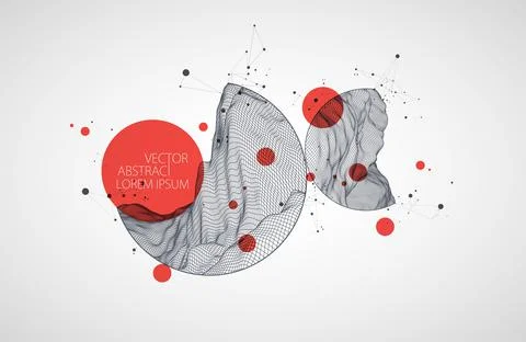 Modern science or technology elements. Trendy abstract background. Cyberspace Stockillustratie