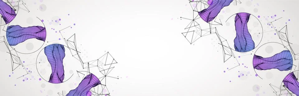 Modern science or technology elements. Trendy abstract background. Cyberspace Stock Illustration