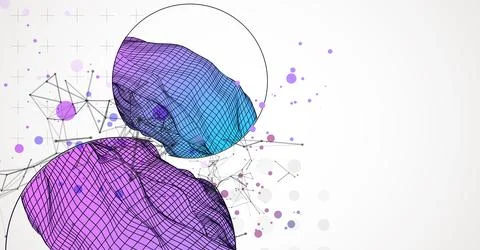 Modern science or technology elements. Trendy abstract background. Cyberspace Stock Illustration