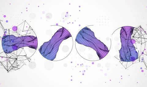 Modern science or technology elements. Trendy abstract background. Cyberspace Stock Illustration