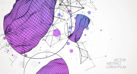 Modern science or technology elements. Trendy abstract background. Cyberspace Stockillustratie