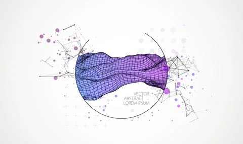 Modern science or technology elements. Trendy abstract background. Cyberspace Stockillustratie