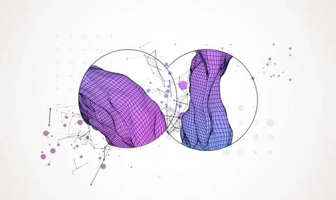 Modern science or technology elements. Trendy abstract background. Cyberspace Stockillustratie