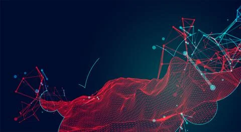 Modern science or technology elements. Trendy abstract background. Cyberspace Stock Illustration