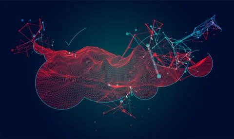 Modern science or technology elements. Trendy abstract background. Cyberspace Stock Illustration