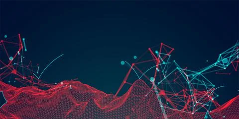 Modern science or technology elements. Trendy abstract background. Cyberspace 스톡 일러스트