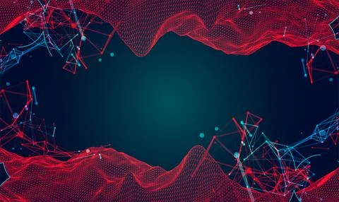 Modern science or technology elements. Trendy abstract background. Cyberspace Stock Illustration