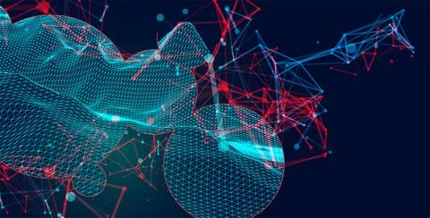 Modern science or technology elements. Trendy abstract background. Cyberspace Stock Illustration